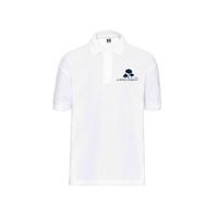 Polo Shirt white - Logo blau